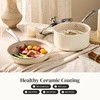 image:imageRedchef Nonstick Mini Cookware Set 8Ceramic Fry Pan 25QT Small Saucepan with Lid2Cooking Pot with StayCool Handles Compatible All Stovetops PFAS PFOA amp PTFEFree Beige