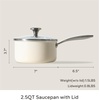 image:imageRedchef Nonstick Mini Cookware Set 8Ceramic Fry Pan 25QT Small Saucepan with Lid2Cooking Pot with StayCool Handles Compatible All Stovetops PFAS PFOA amp PTFEFree Beige