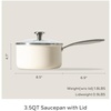 image:imageRedchef Nonstick Mini Cookware Set 8Ceramic Fry Pan 25QT35QT Small SaucepanCooking Pot with StayCool Handles Compatible All Stovetops PFAS PFOA amp PTFEFree Beige