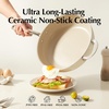 image:imageRedchef Nonstick Mini Cookware Set 8Ceramic Fry Pan 25Qt Saucepan with Lid 5QT Ceramic Saute PanStayCool Handles Dishwasher amp Oven Safe PFAS PFOA amp PTFEFree Beige