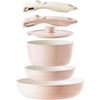 image:imageCeramic Pots and Pans Set Non Stick Nonstick Kitchen Cookware Sets Non Toxic Pots and Pans Set Non Stick PFAS PFOA amp PTFE Free Detachable Handle Pots and Pans 6 Piece RV Cookware Pink
