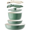 image:imageCeramic Pots and Pans Set Non Stick Nonstick Kitchen Cookware Sets Non Toxic Pots and Pans Set Non Stick PFAS PFOA amp PTFE Free Detachable Handle Pots and Pans 6 Piece RV Cookware Green