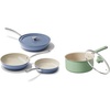 image:imageRedchef 4Piece Deep Ceramic Frying Pan with Lid 8 95 11 Deep Frying Pan3QT Small Cooking Pot Non Toxic Sauce Pans for Kitchen Cool Handle PFAS Free Compatible with All Cooktops