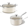 image:imageRedchef 5 QT Ceramic Stock Pot with Lid 35QT Small Saucepan StayCool Handles Compatible All Stovetops PFAS PFOA amp PTFE Free Beige