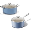 image:imageRedchef 5 QT Ceramic Stock Pot with Lid 35QT Small Saucepan StayCool Handles Compatible All Stovetops PFAS PFOA amp PTFE Free Blue