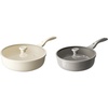 image:imageRedchef Ceramic Frying Pan with Glass Lid Nonstick Deep Saute Pan for All Stovetops Healthy Cooking Pan Ergonomic Handle Fast Even Heating Splatter Prevention Oven Safe