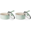 image:imageRedchef Ceramic Nonstick Saucepan with Lid Small Cooking Pot Non Toxic Sauce Pans for Kitchen Cool Handle PFAS Free Compatible with All Cooktops Green 25QT 3QT