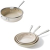 image:imageRedchef Ceramic Pots and Pans Set Deep Saute Pan with Lid Skillet8 95 11 Frying Pan 5QT Jumbo Cooker with Stay Cool Handle Beige White