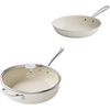 image:imageRedchef Ceramic Pots and Pans Set Non Stick 3Pcs Nonstick Ceramic Frying Pan Set Deep Saute Pan with Lid 5QT Jumbo Cooker with Helper Handle amp Lid 8 Inch Non Stick Skillet PFAS PFOA amp PTFE Free