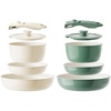 image:imageRedchef Ceramic Pots and Pans Set Nonstick Kitchen Cookware Sets Non Toxic Pots and Pans Set Non Stick PFAS PFOA amp PTFE Free Detachable Handle Pots and Pans 10 Piece BeigeGreen RV Cookware