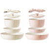 image:imageRedchef Ceramic Pots and Pans Set Nonstick Kitchen Cookware Sets Non Toxic Pots and Pans Set Non Stick PFAS PFOA amp PTFE Free Detachable Handle Pots and Pans 10 Piece BeigePink RV Cookware