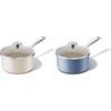 image:imageRedchef Ceramic Sauce Pan with Lid 25QT White amp Blue Saucepans Set Nonstick Cooking Pot Set with StayCool Handle Non Toxic Small Pot PTFE amp PFOA Free Oven Dishwasher Induction Safe