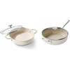 image:imageRedchef Ceramic Stock Pot amp Saute Pan with Lid Even Heating Stay Cool Handles OvenDishwasher Safe PFAS Free Beige