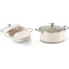 image:imageRedchef Ceramic Stock Pot with Lid Braiser Nonstick Rondeau Pot Even Heating Stay Cool Handles OvenDishwasher Safe PFAS Free Beige