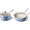 image:imageRedchef Nonstick Ceramic Sauce Pan With Lid 35QT Small Cooking PotNonstick Deep Frying Pan 5QT StayCool Handle amp Lid Dishwasher amp Oven Safe Non ToxicPFASPFOA amp PTFE FreeBlue
