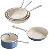 image:imageRedchef Nonstick Mini Cookware Set 8Ceramic Fry Pan 25Qt Sauce Pan with Lid8 95 11 Ceramic Fryingpan Set PFAS amp PTFE amp PFOA Free with Stay Cool HandleDishwasher amp Oven SafeBeige amp Blue