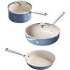 image:imageRedchef Nonstick Mini Cookware Set 8Ceramic Fry Pan 25Qt Saucepan with Lid 5QT Ceramic Saute PanStayCool Handles Dishwasher amp Oven Safe PFAS PFOA amp PTFEFree Blue