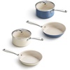 image:imageRedchef Nonstick Mini Cookware Set 8Ceramic Fry Pan 25Qt Saucepan with Lid Pots and Pans Set Saucepan Frying Pan Set Induction Compatible Oven Dishwasher Safe PTFE amp PFOA Free Beige amp Blue