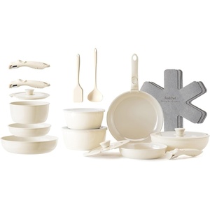 image:imageRedChef Ceramic Pots and Pans Set Nonstick Kitchen Cookware with Detachable Handle 22pcs PFAS PFOA amp PTFE Free RV Ceramic Cookware for Camping Dishwasher amp Oven Safe