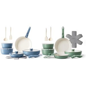 image:imageRedchef 32pcs Ceramic Pots and Pans Set Non Stick Nonstick Kitchen Cookware Set with Detachable Handle Non Toxic PFAS PFOA amp PTFE Free RV Ceramic Cookware Set for Camping DishwasherOven Safe