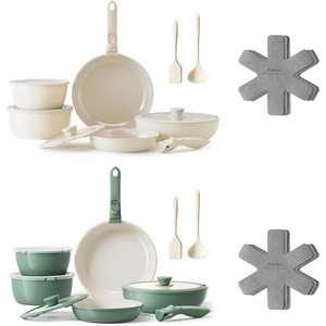 image:imageRedchef 32pcs Ceramic Pots and Pans Set Non Stick Nonstick Kitchen Cookware Set with Detachable Handle Non Toxic PFAS PFOA amp PTFE Free RV Ceramic Cookware Set for Camping DishwasherOven Saf