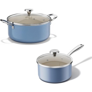 image:imageRedchef 5 QT Ceramic Stock Pot with Lid 25QT Small Saucepan StayCool Handles Compatible All Stovetops PFAS PFOA amp PTFE Free Blue