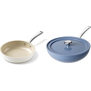 image:imageRedchef 8 Ceramic Non Stick Frying Pans 11 Ceramic Deep Saute Pan with Lidwith Stay Cool Handle Non Toxic Cooking Skillet Kitchen Induction Dishwasher Safe PFOA amp PFAS Free
