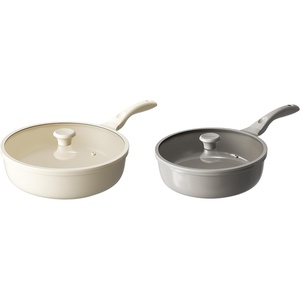 image:imageRedchef Ceramic Frying Pan with Glass Lid Nonstick Deep Saute Pan for All Stovetops Healthy Cooking Pan Ergonomic Handle Fast Even Heating Splatter Prevention Oven Safe