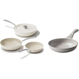 image:imageRedchef Ceramic Frying Pans 4Piece Non Stick Frying Pans 8 95 11 95 Small Nonstick Frying Pan PFOA amp PFASFree Fast amp Even Heat Compatible with All Cooktops Dishwasher Safe