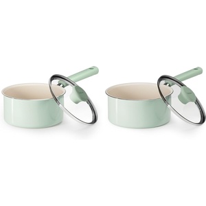 image:imageRedchef Ceramic Nonstick Saucepan with Lid Small Cooking Pot Non Toxic Sauce Pans for Kitchen Cool Handle PFAS Free Compatible with All Cooktops Green 15QT 25QT