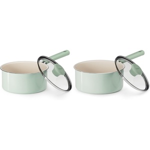 image:imageRedchef Ceramic Nonstick Saucepan with Lid Small Cooking Pot Non Toxic Sauce Pans for Kitchen Cool Handle PFAS Free Compatible with All Cooktops Green 25QT 3QT