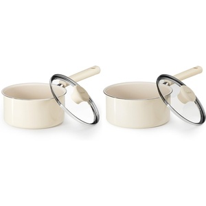 image:imageRedchef Ceramic Nonstick Saucepan with Lid Small Cooking Pot Non Toxic Sauce Pans for Kitchen Cool Handle PFAS Free Compatible with All Cooktops White 1525QT