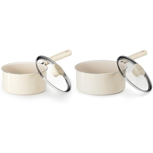 image:imageRedchef Ceramic Nonstick Saucepan with Lid Small Cooking Pot Non Toxic Sauce Pans for Kitchen Cool Handle PFAS Free Compatible with All Cooktops White 153QT