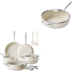 image:imageRedchef Ceramic Pots and Pans Set Non Stick 16Pcs Kitchen Cookware Sets Ceramic Saute Pan with Lid Nonstick Deep Frying Pan 5QT Jumbo Cooker with Helper Handle amp Lid PFAS PFOA amp PTFE Free
