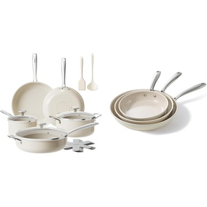 image:imageRedchef Ceramic Pots and Pans Set Non Stick 17Pcs Cookware Sets Nonstick Frying Pans Set Ceramic Pan Skillet Non Toxic Pans for Cooking 8 95 11 Pan with Stay Cool Handle PFASPTFEPFOA Free