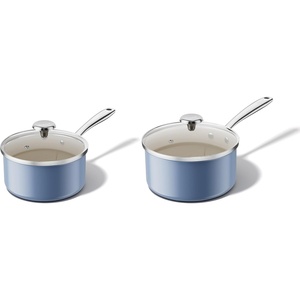 image:imageRedchef Ceramic Sauce Pan with Lid 25QT35QT Blue Saucepans Set Nonstick Cooking Pot Set with StayCool Handle Non Toxic Small Pot PTFE amp PFOA Free Oven Dishwasher Induction Safe