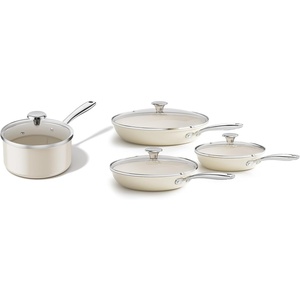 image:imageRedchef Ceramic Sauce Pan with Lid 35QT6PCS Frying Pan Nonstick Cooking Pot with StayCool Handle Kitchen Non Toxic Soup Pot PTFE amp PFOA Free Oven Dishwasher Safe Compatible All Stovetops