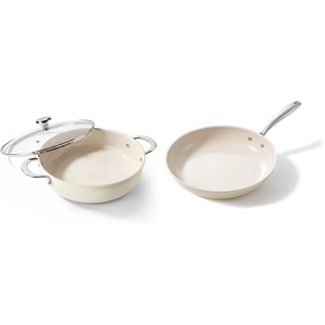image:imageRedchef Ceramic Stock Pot and Frying Pan Oven amp Dishwasher Safe PFASFree Non Toxic Saute Pan for All Stoves