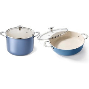 image:imageRedchef Ceramic Stock Pot with Lid Nonstick Soup amp Pasta Pot for All Stoves Even Heating StayCool Handles OvenDishwasher Safe PFOA amp PFAS Free Blue