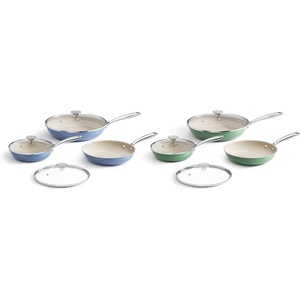 image:imageRedchef Nonstick 12Piece Fry Pan Set 8 95 and 11 Inch Frying Pans with Tempered Glass Lids StayCool Handles Dishwasher amp Oven Safe Induction Safe Compatible with All Cooktops blue green