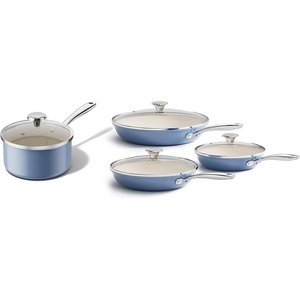 image:imageRedchef Nonstick Ceramic Sauce Pan with Lid 25QT Ceramic Frying Pan Set with Tempered Glass Lids8 95 11 Dishwasher amp Oven Safe Induction Safe Compatible with All Cooktops Blue
