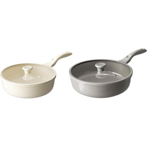 image:imageRedchef Nonstick Deep Frying Pan with Lid Ceramic Saute Pan Skillet PFOA PFOS Free Induction Compatible StayCool Helper Handle Tempered Glass Cover Dishwasher Safe