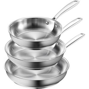 image:imageRedchef Stainless Steel Frying Pan Set Induction Kitchen Cookware Set NonToxic Uncoated Skillets for Searing amp Cooking Oven Safe Stainless Steel Cookware Set 3Piece 8 95 1189511 inch