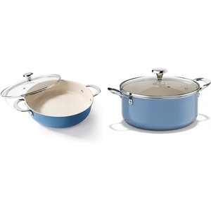 image:imageRedchef Stock Pot with Lid Ceramic Soup Pot Induction Braiser Rondeau Pot Nonstick Cooking Pot for Stews Even Heating Stay Cool Handle OvenDishwasher Safe PFAS Free Blue
