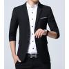 imageINVACHI Casual Blazer for Men Lightweight Slim Fit Suit Blazer Two Buttons Black Dress Jacket with Notched CollarBlack