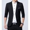 imageINVACHI Casual Blazer for Men Lightweight Slim Fit Suit Blazer Two Buttons Black Dress Jacket with Notched CollarBlack