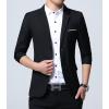 imageINVACHI Casual Blazer for Men Lightweight Slim Fit Suit Blazer Two Buttons Black Dress Jacket with Notched CollarBlack