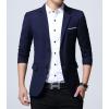 imageINVACHI Casual Blazer for Men Lightweight Slim Fit Suit Blazer Two Buttons Black Dress Jacket with Notched CollarNavy Blue