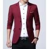 imageINVACHI Casual Blazer for Men Lightweight Slim Fit Suit Blazer Two Buttons Black Dress Jacket with Notched CollarWine Red