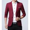 imageINVACHI Casual Blazer for Men Lightweight Slim Fit Suit Blazer Two Buttons Black Dress Jacket with Notched CollarWine Red